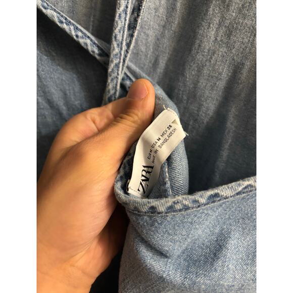 Zara Denim Halter Midi Dress - Picture 3 of 7